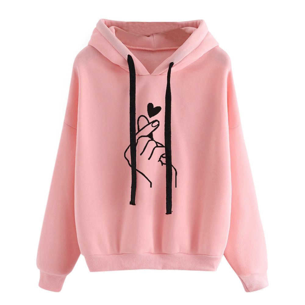 2018 AliExpress Amazon Hot Sale Explosive Loose Casual Printing Refill Hooded Women's Sweater Multicolor Spot - Image 6