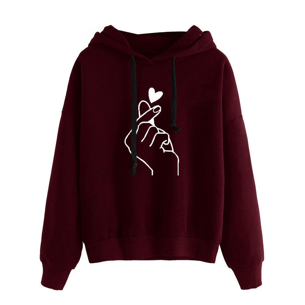 2018 AliExpress Amazon Hot Sale Explosive Loose Casual Printing Refill Hooded Women's Sweater Multicolor Spot - Image 3