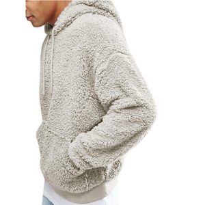 Spot cross-border AliExpress wish2024 autumn and winter European and American plush plush hooded men's sweatshirt 6106#