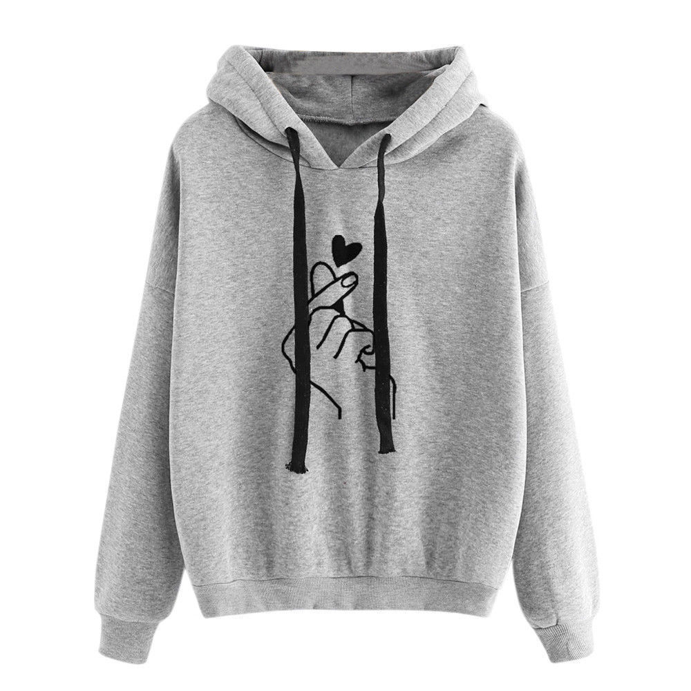 2018 AliExpress Amazon Hot Sale Explosive Loose Casual Printing Refill Hooded Women's Sweater Multicolor Spot - Image 7