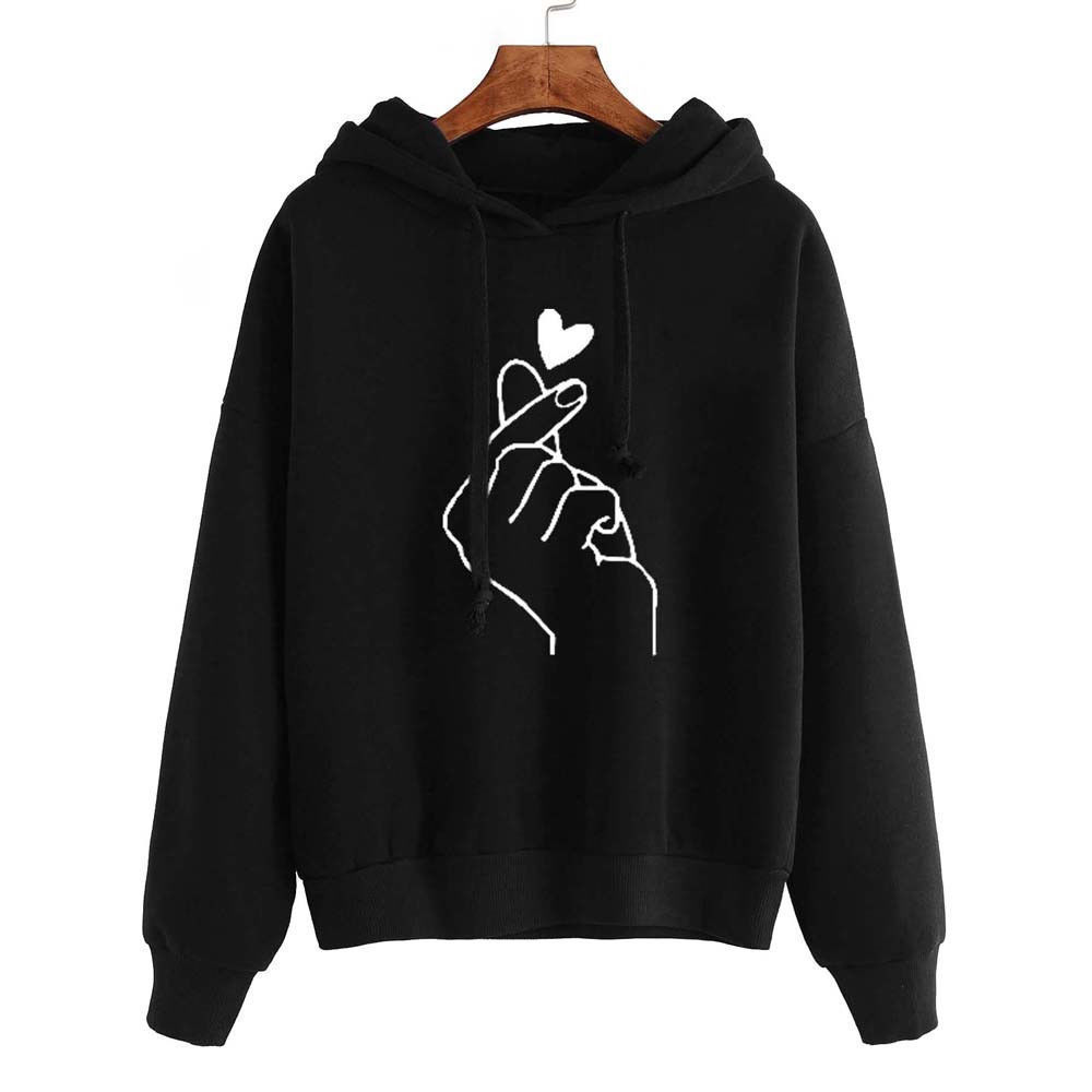 2018 AliExpress Amazon Hot Sale Explosive Loose Casual Printing Refill Hooded Women's Sweater Multicolor Spot - Image 9