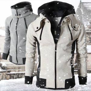 Foreign trade cross-border 2021 autumn and winter new fake two-piece color matching hooded thickened sweatshirt Korean version of slim-fitting tops and coats