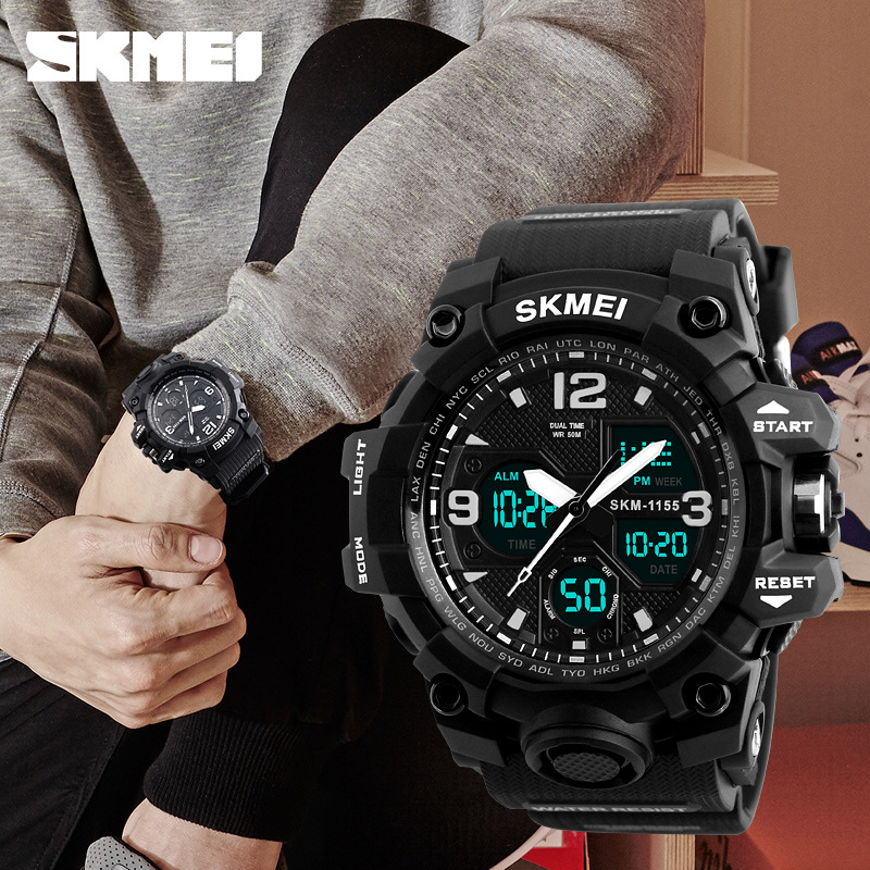Timemei Men's Large Waterproof Electronic Watch Fashionable Multifunctional Outdoor Sports Watch Sports Watch Student Watch - Image 11