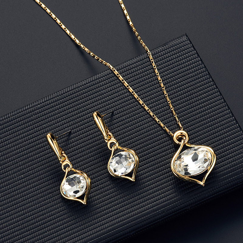 Cross-border Explosive Jewelry Set Bridal Jewelry Peacock Gemstone Necklace Earrings Bridal Jewelry Set - Image 33