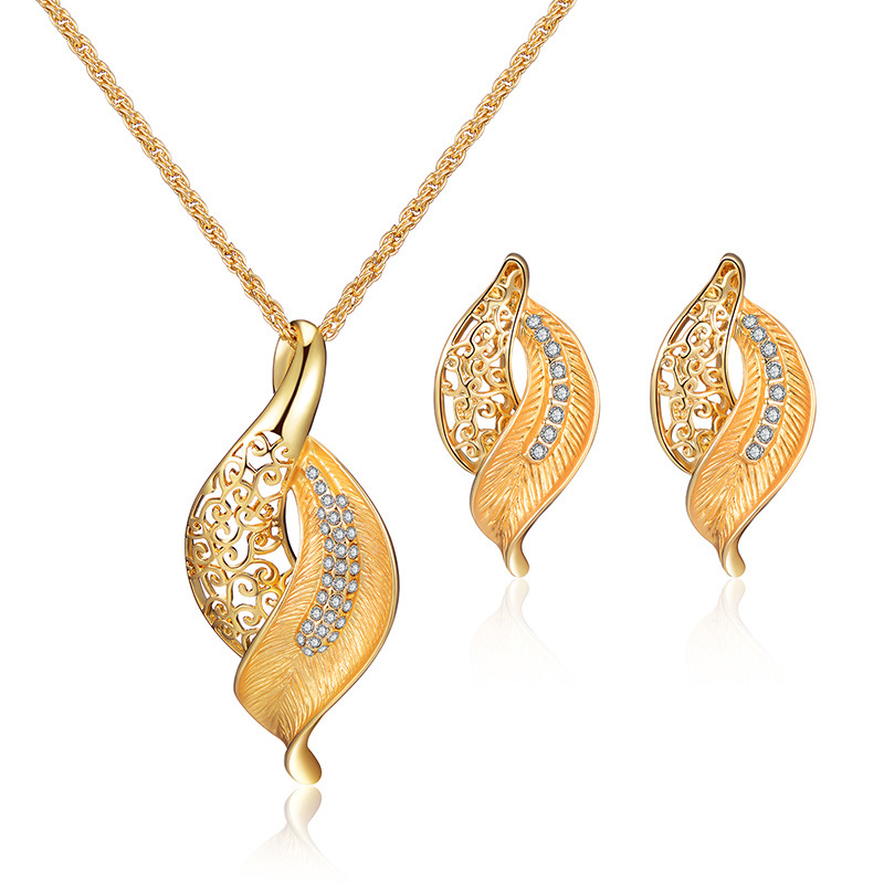 Cross-border Explosive Jewelry Set Bridal Jewelry Peacock Gemstone Necklace Earrings Bridal Jewelry Set - Image 27