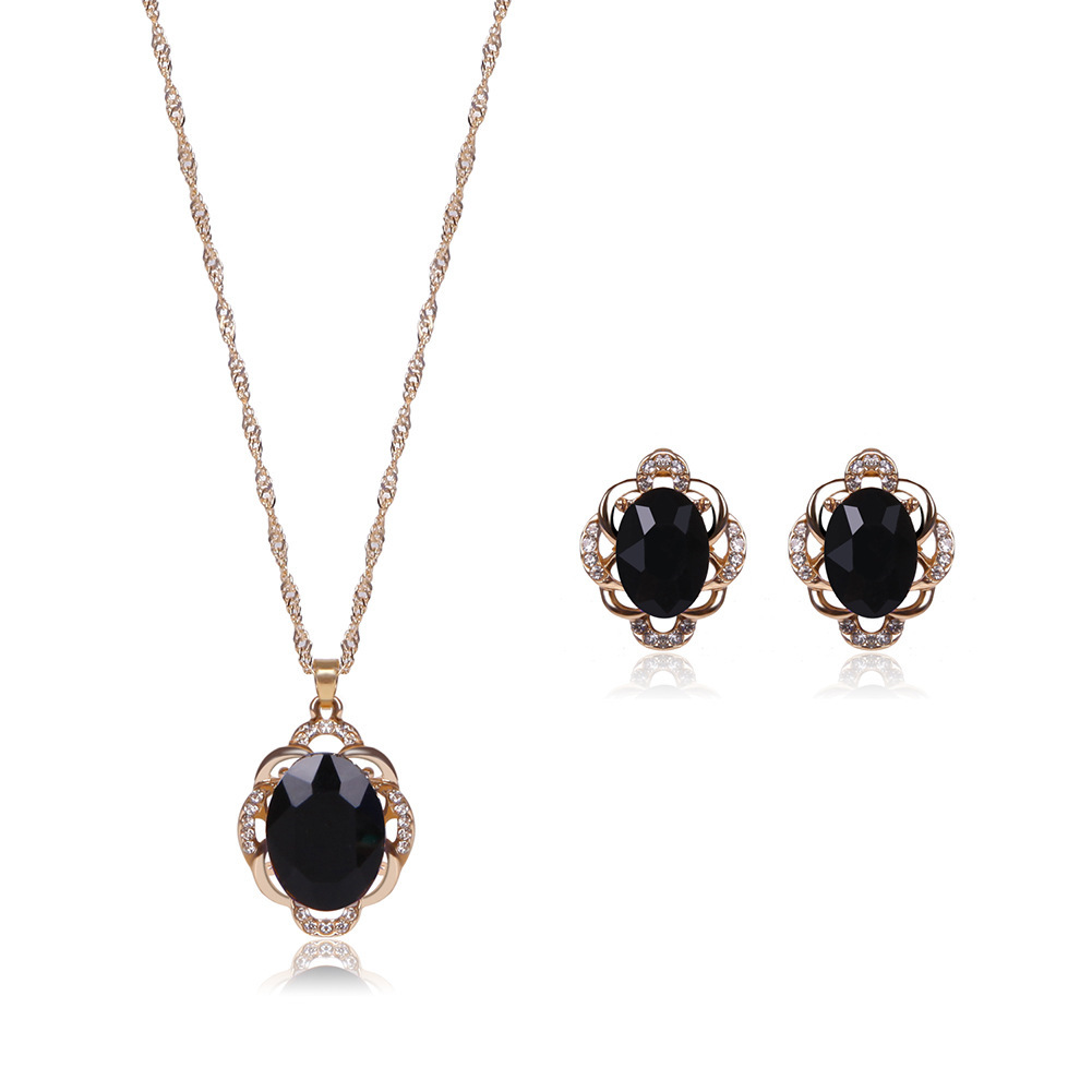 Cross-border Explosive Jewelry Set Bridal Jewelry Peacock Gemstone Necklace Earrings Bridal Jewelry Set - Image 14
