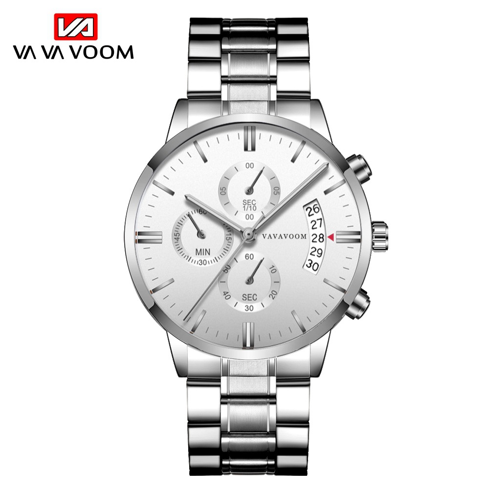 Stainless Steel Band Business Casual Calendar Quartz Watch Men's Waterproof Black Stainless Steel Wholesale Watch One Piece Dropshipping - Image 8