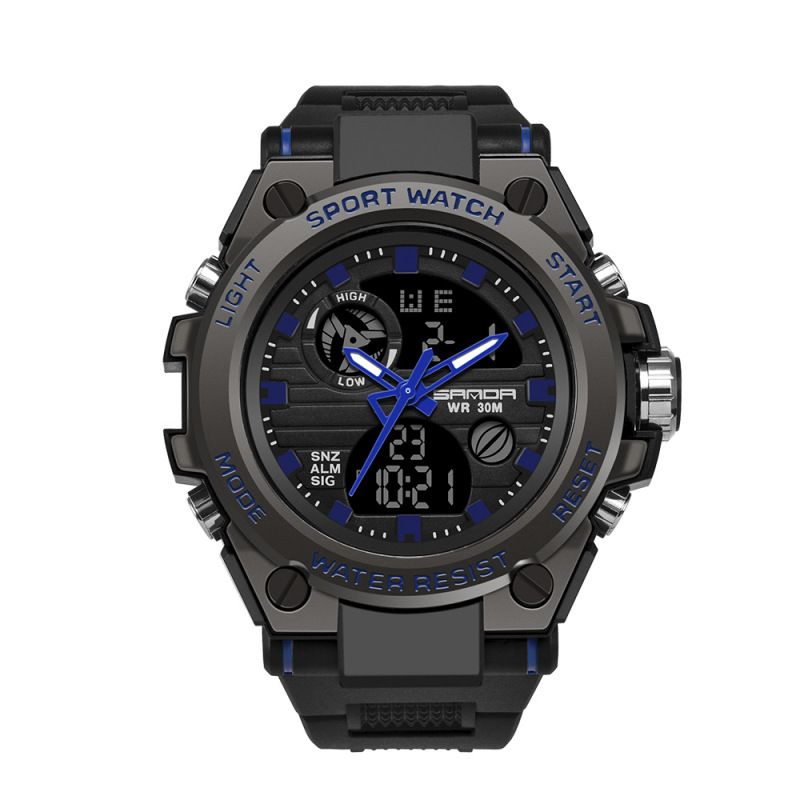 SANDA 739 multi-functional waterproof electronic sports watch timing calendar alarm luminous student youth - Image 2