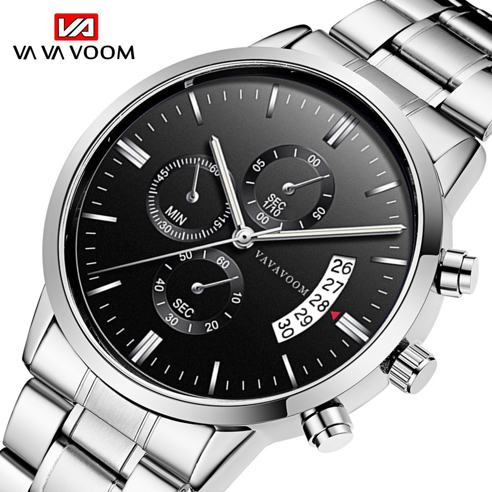 Stainless Steel Band Business Casual Calendar Quartz Watch Men's Waterproof Black Stainless Steel Wholesale Watch One Piece Dropshipping - Image 5