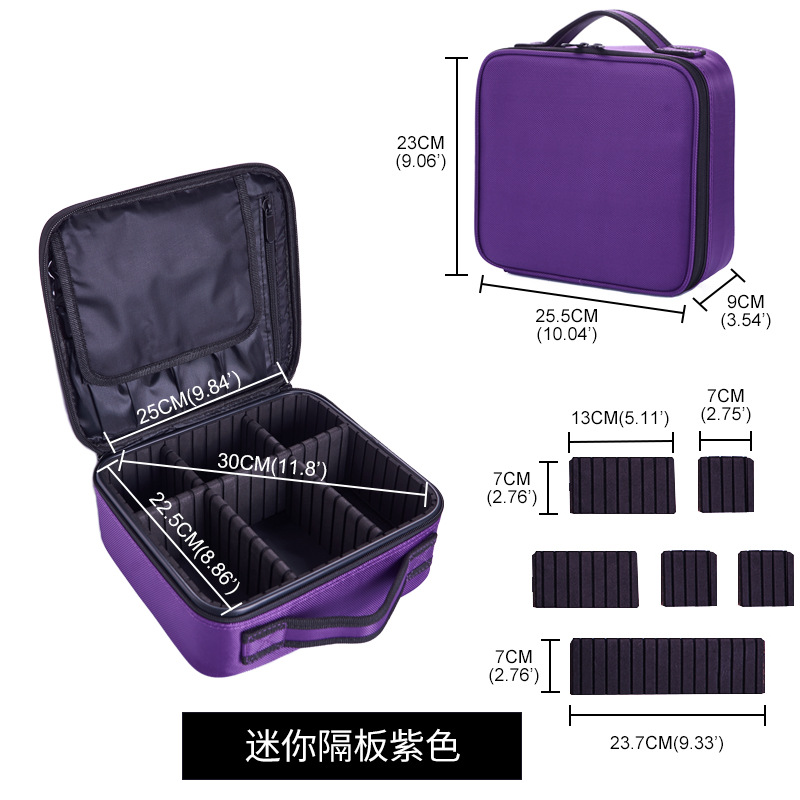 Mini travel storage partition cosmetic bag multi-function portable portable cosmetic box custom-made small double-layer toiletry bag - Image 6
