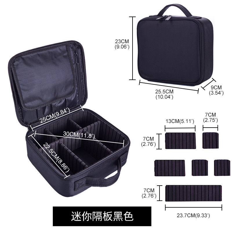 Mini travel storage partition cosmetic bag multi-function portable portable cosmetic box custom-made small double-layer toiletry bag - Image 9