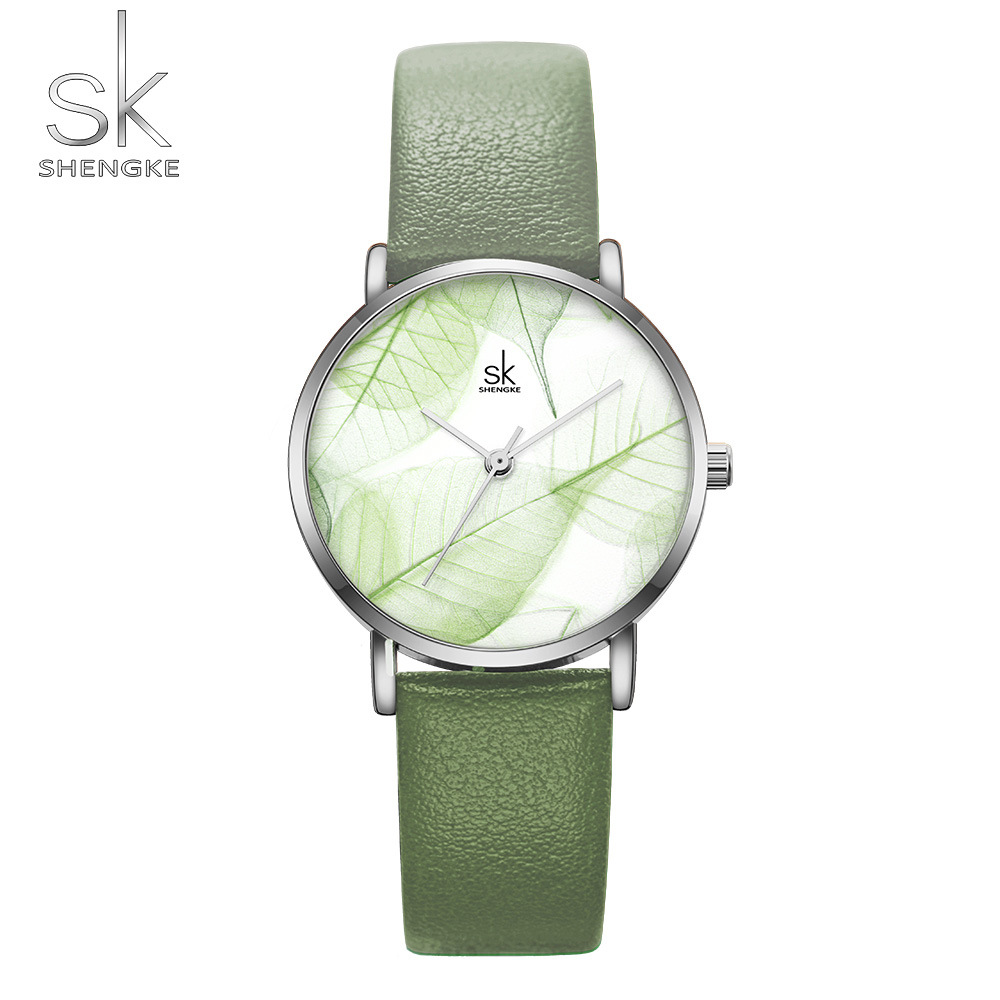 2019 Shengke Leaf Elements Student Watch Casual Belt Women's Waterproof Quartz Watch Hot Sale K0108 - Image 2