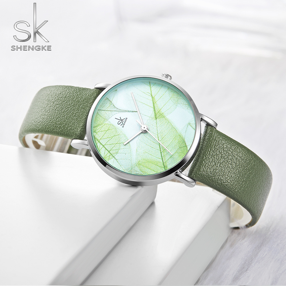 2019 Shengke Leaf Elements Student Watch Casual Belt Women's Waterproof Quartz Watch Hot Sale K0108 - Image 5
