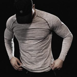 [Foreign trade cross-border exclusive] fitness men's spring and autumn sports leisure quick-drying stretch long-sleeved T-shirt running