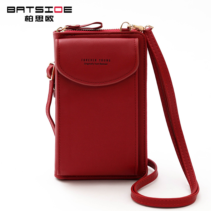 New large-capacity mobile phone bag small single shoulder messenger zipper bag multifunctional long clutch bag ladies wallet wholesale - Image 8