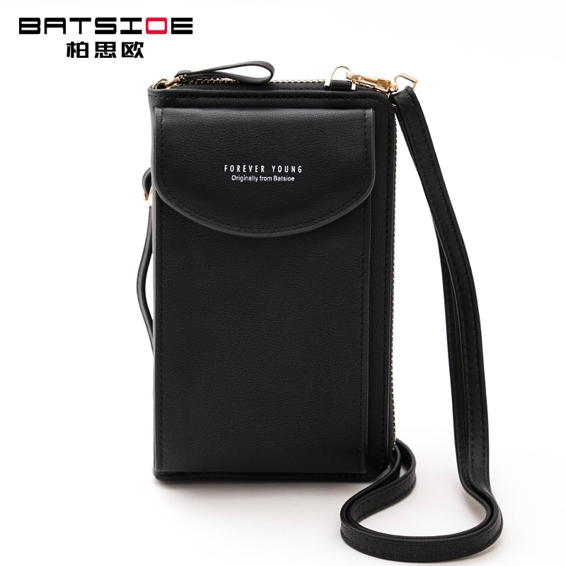 New large-capacity mobile phone bag small single shoulder messenger zipper bag multifunctional long clutch bag ladies wallet wholesale - Image 2