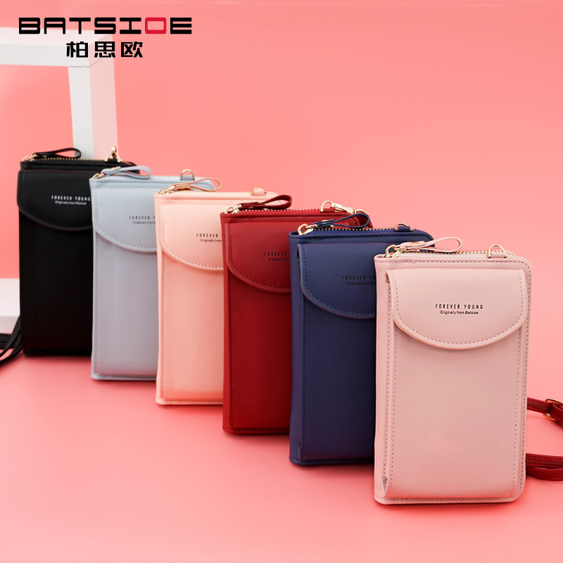 New large-capacity mobile phone bag small single shoulder messenger zipper bag multifunctional long clutch bag ladies wallet wholesale - Image 3