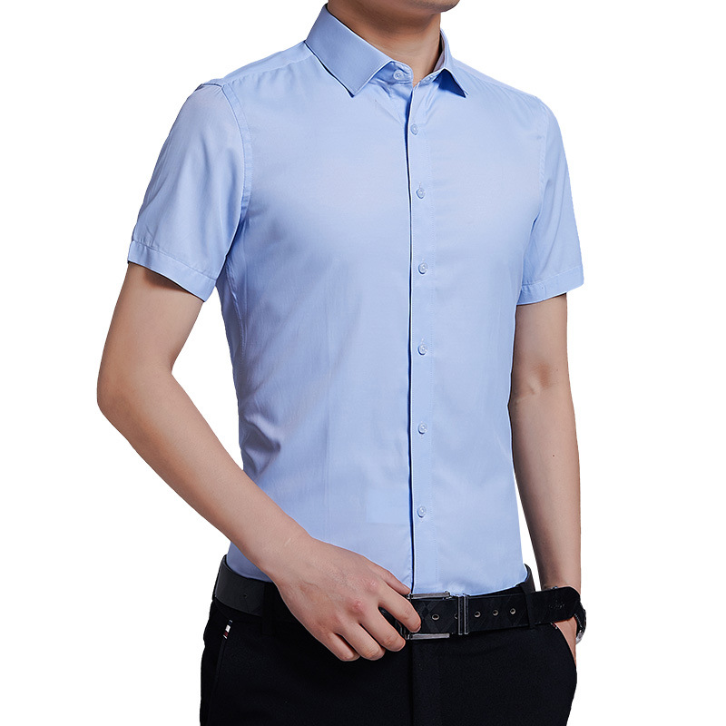 Short-sleeved shirt men's Korean version waterproof anti-fouling non-ironing slim shirt summer business casual work white shirt - Image 6