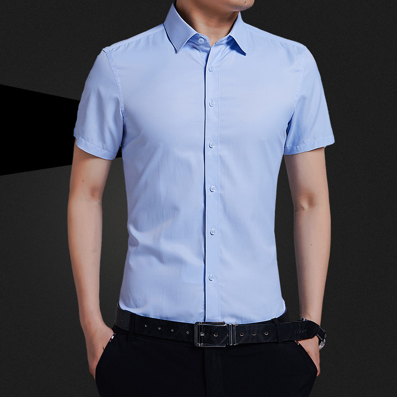 Short-sleeved shirt men's Korean version waterproof anti-fouling non-ironing slim shirt summer business casual work white shirt - Image 4