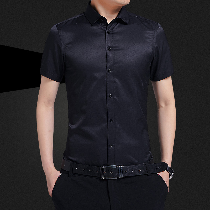Short-sleeved shirt men's Korean version waterproof anti-fouling non-ironing slim shirt summer business casual work white shirt