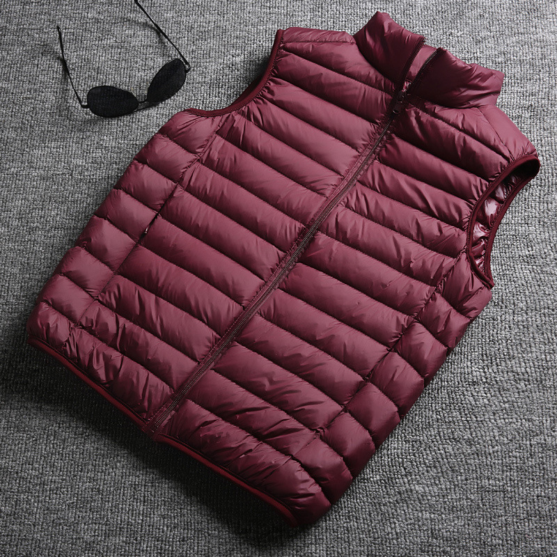 2019 down jacket vest men's lightweight vest waistcoat stand-up collar plus size autumn and winter couple jacket anti-season clearance sale - Image 13