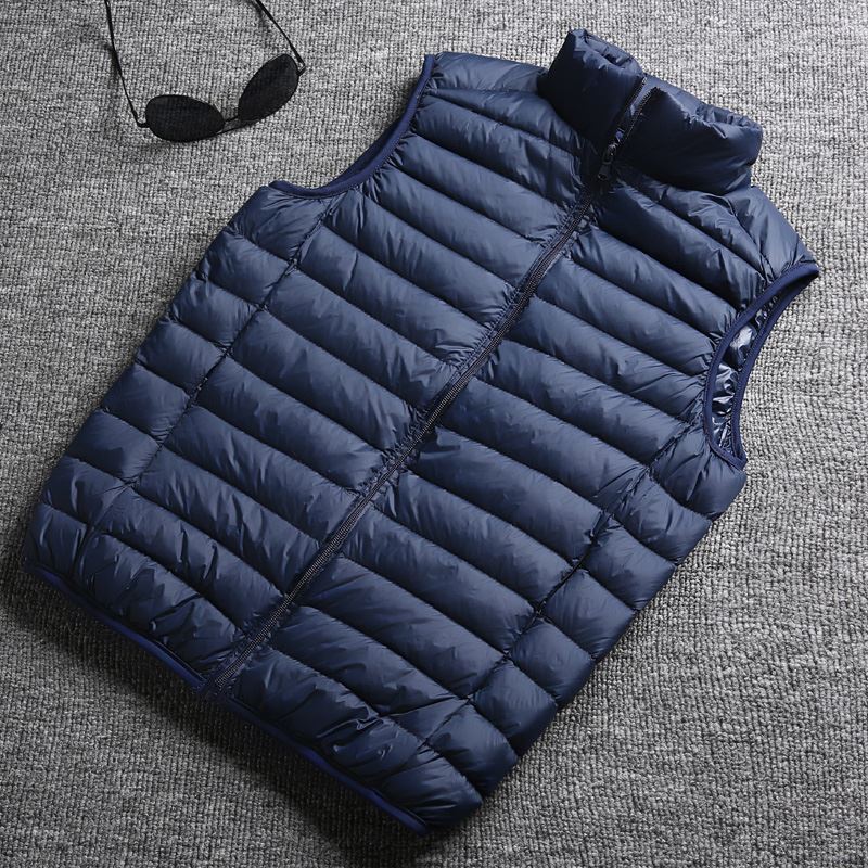 2019 down jacket vest men's lightweight vest waistcoat stand-up collar plus size autumn and winter couple jacket anti-season clearance sale - Image 14