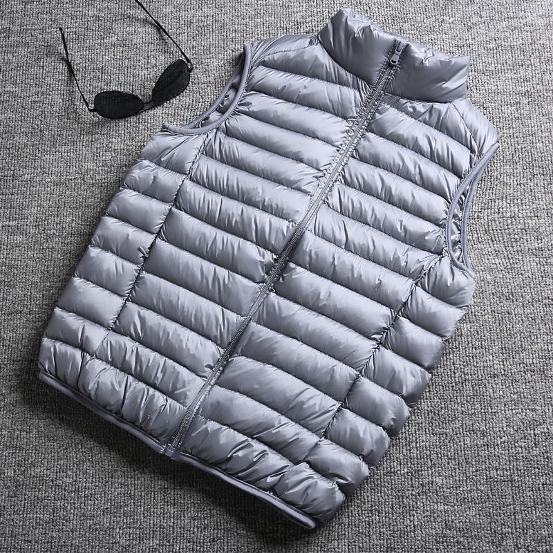 2019 down jacket vest men's lightweight vest waistcoat stand-up collar plus size autumn and winter couple jacket anti-season clearance sale - Image 4