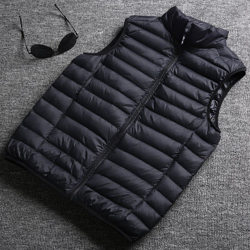 2019 down jacket vest men's lightweight vest waistcoat stand-up collar plus size autumn and winter couple jacket anti-season clearance sale - Image 5