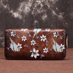 New women's clutch bag retro ladies zipper bag first layer cowhide retro genuine leather European and American ladies wallet