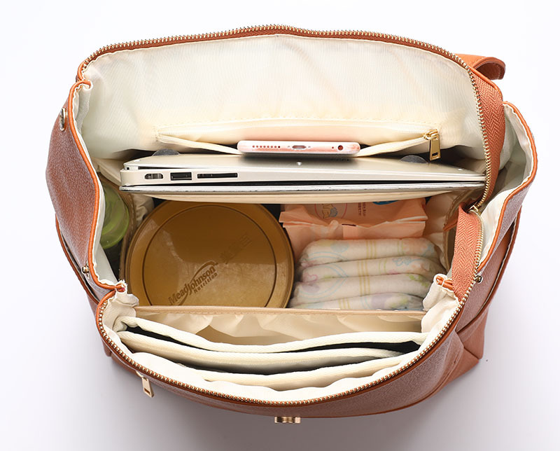 New Hot Sale PU Mommy Bag Double Shoulder Multifunctional Large Capacity Maternal and Baby Bag Diaper Bag Free Cooling Bag Cosmetic Bag - Image 7