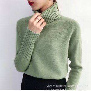 Long-sleeved all-match thick pullover sweater women's classic foreign trade loose two lapels solid color bottoming knitted sweater women