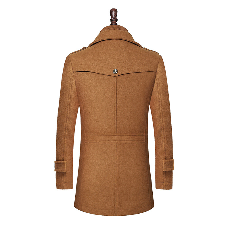 Autumn and winter men's business woolen coat fashion double collar standard cross-border woolen coat men's jacket vertical zipper 01 - Image 6