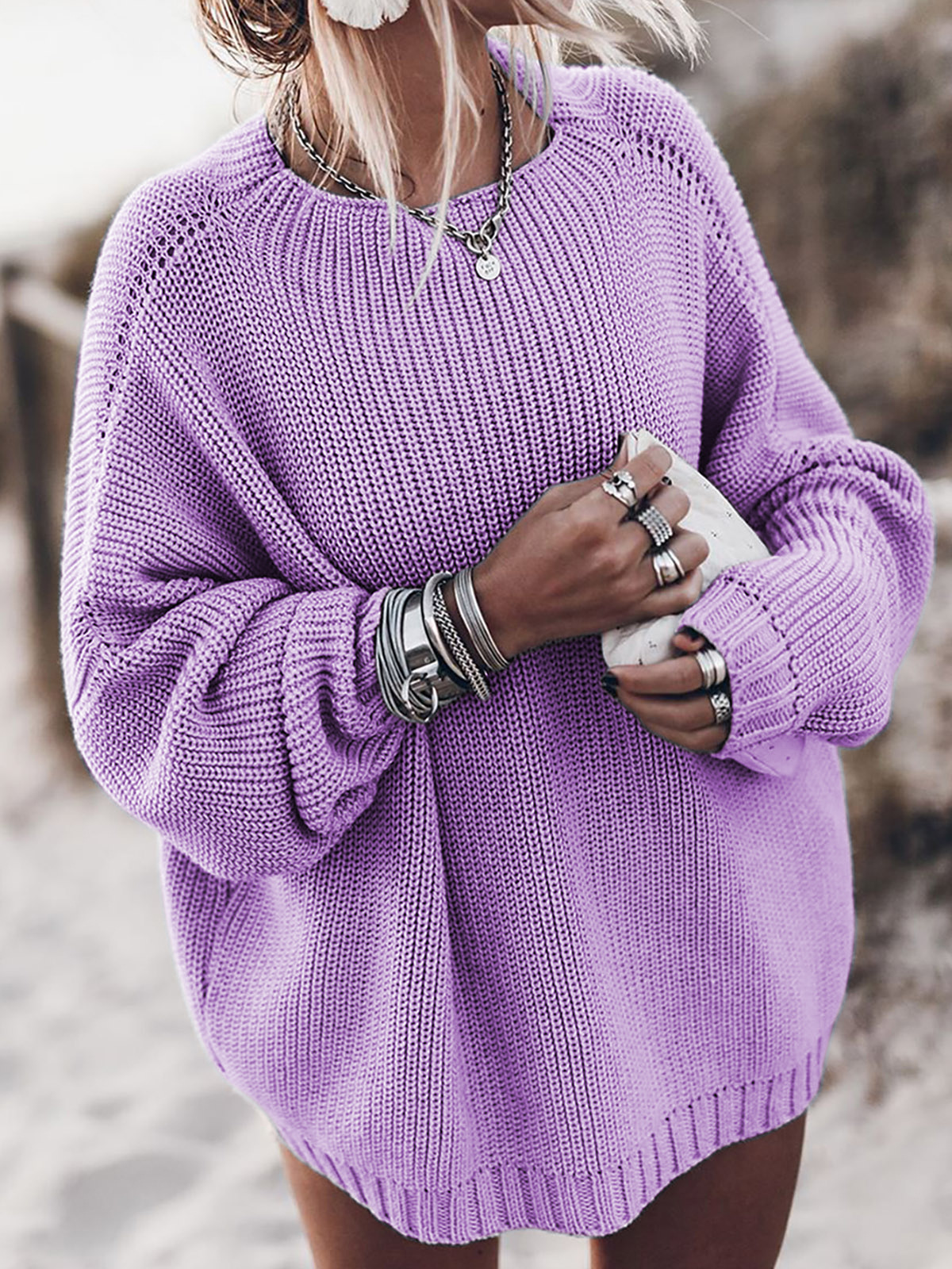 Sweater manufacturers' 2025 winter new arrivals: knitted sweaters, export oversized plus-size sweaters for women, autumn and winter, European and American styles. - Image 9