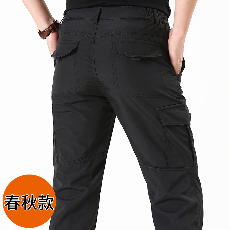 Summer outdoor thin waterproof quick-drying pants men's casual trousers men's loose large size multi-pocket overalls assault pants - Image 13