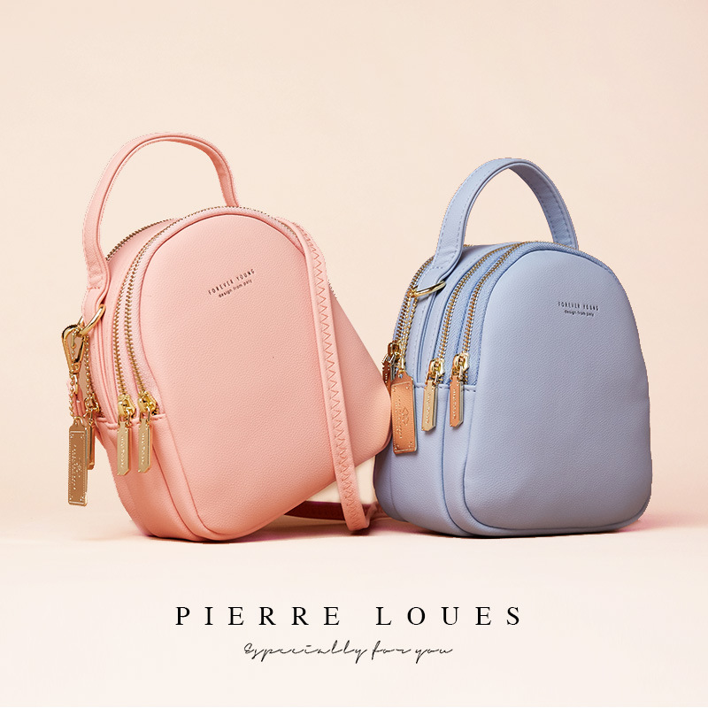 Pierre Louis new ladies backpack Korean version of pure color ladies bag large capacity simple ladies small backpack - Image 2