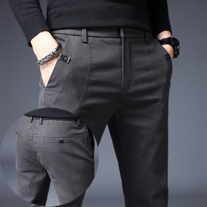 Summer men's pants new casual pants men autumn slim feet versatile autumn pants cotton and linen men's pants elastic waist