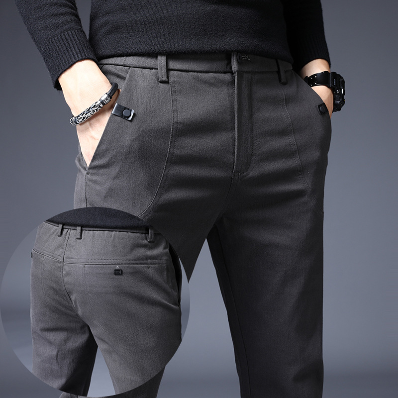 Summer men's pants new casual pants men autumn slim feet versatile autumn pants cotton and linen men's pants elastic waist
