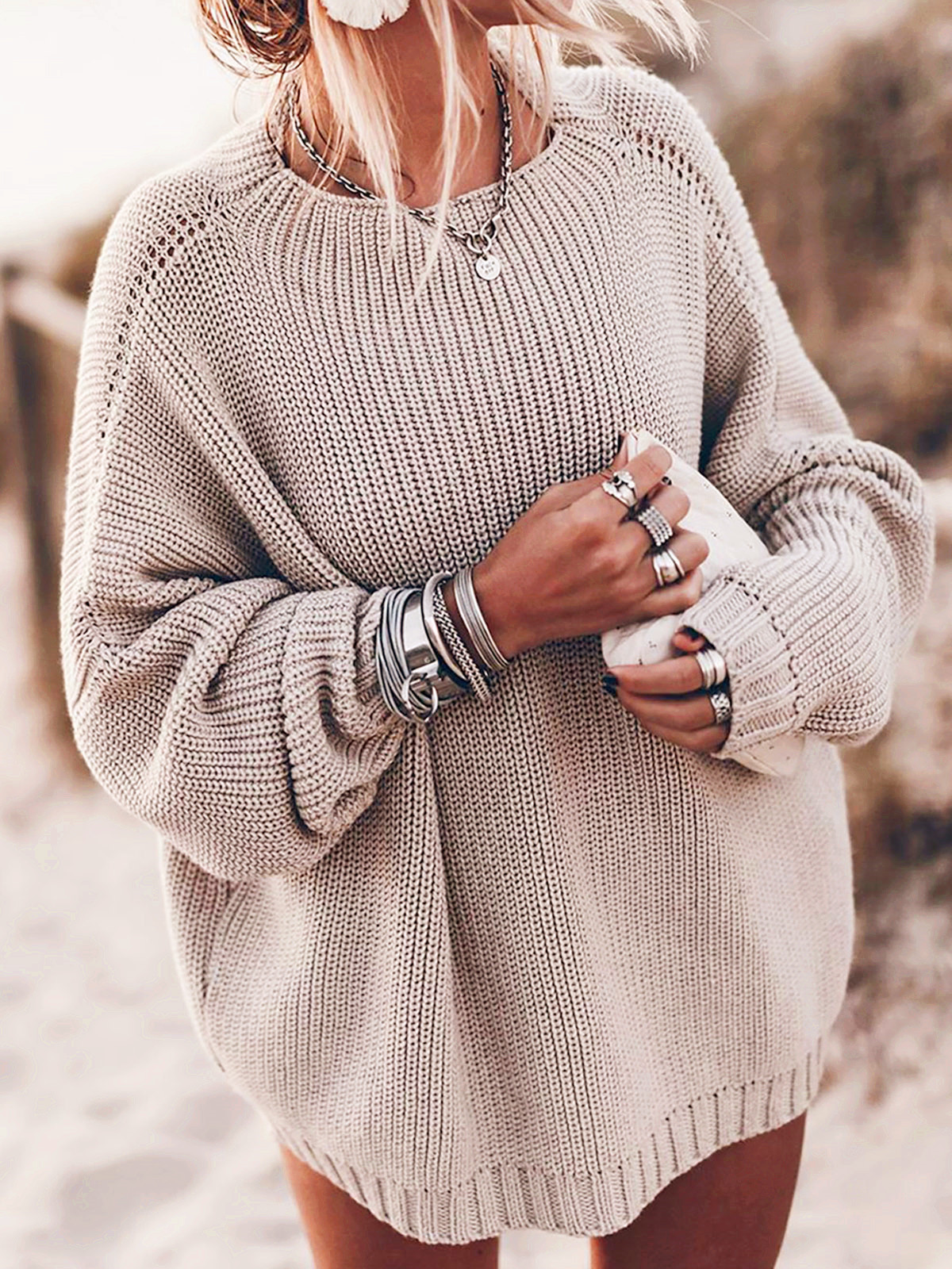 Sweater manufacturers' 2025 winter new arrivals: knitted sweaters, export oversized plus-size sweaters for women, autumn and winter, European and American styles. - Image 7