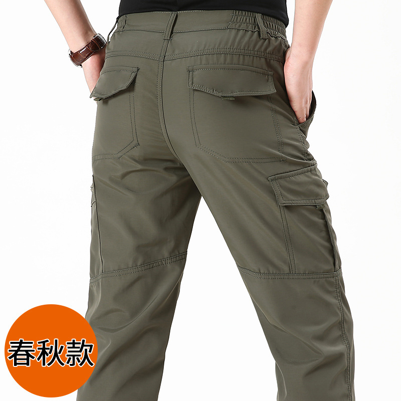 Summer outdoor thin waterproof quick-drying pants men's casual trousers men's loose large size multi-pocket overalls assault pants - Image 9