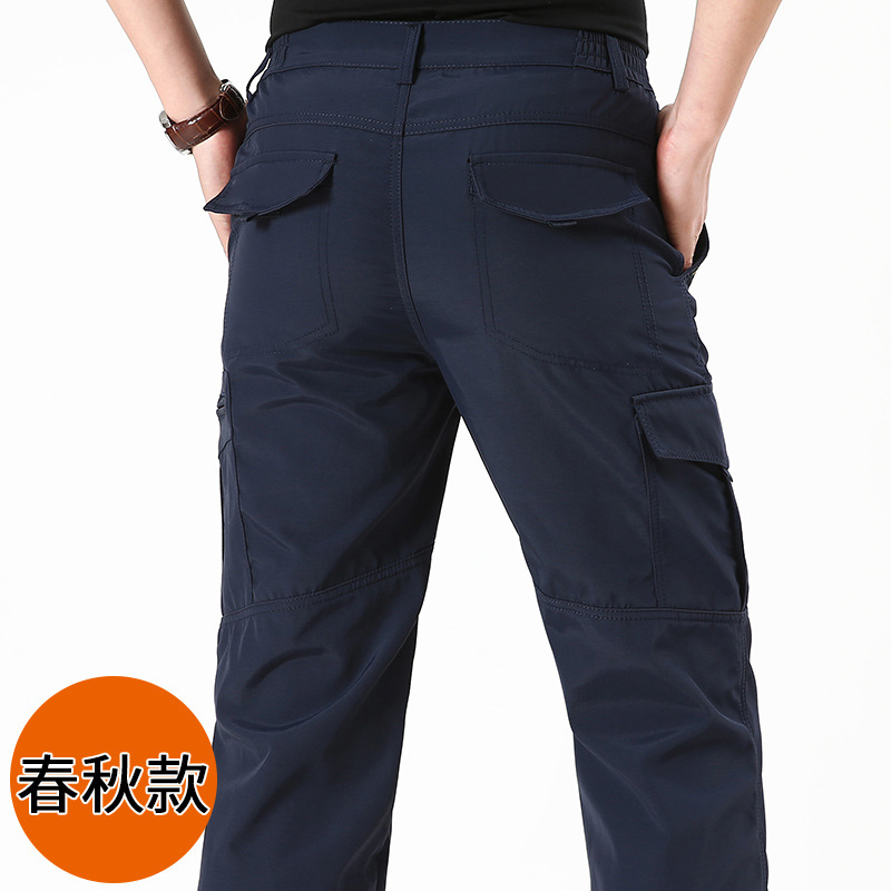 Summer outdoor thin waterproof quick-drying pants men's casual trousers men's loose large size multi-pocket overalls assault pants - Image 11