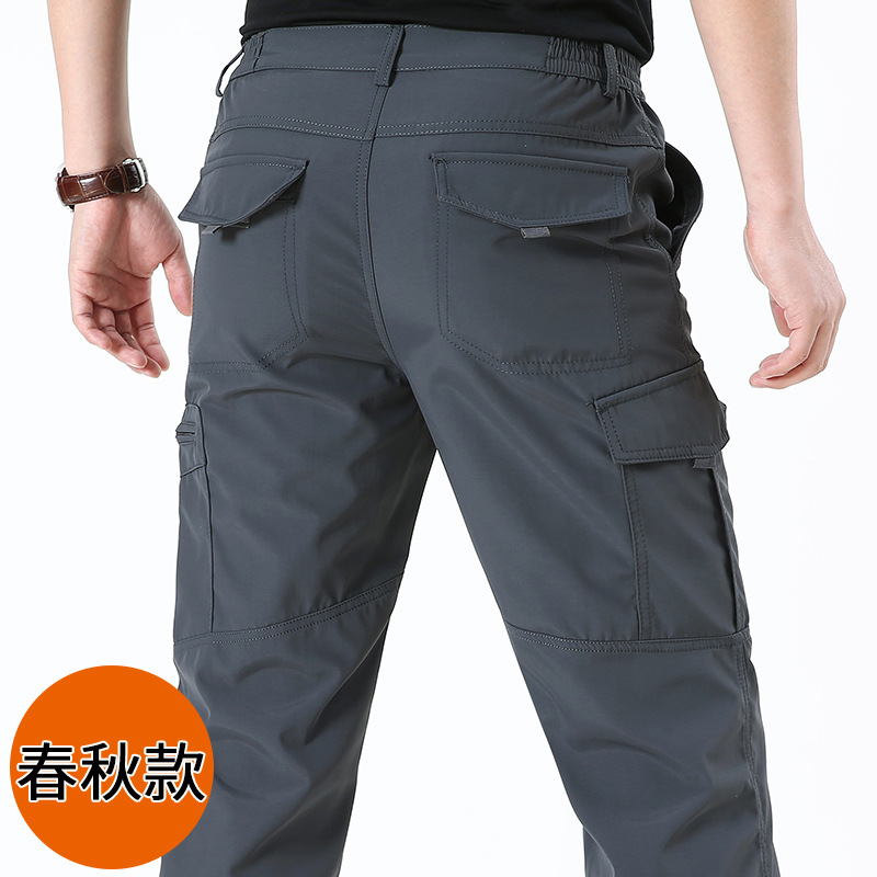 Summer outdoor thin waterproof quick-drying pants men's casual trousers men's loose large size multi-pocket overalls assault pants - Image 7