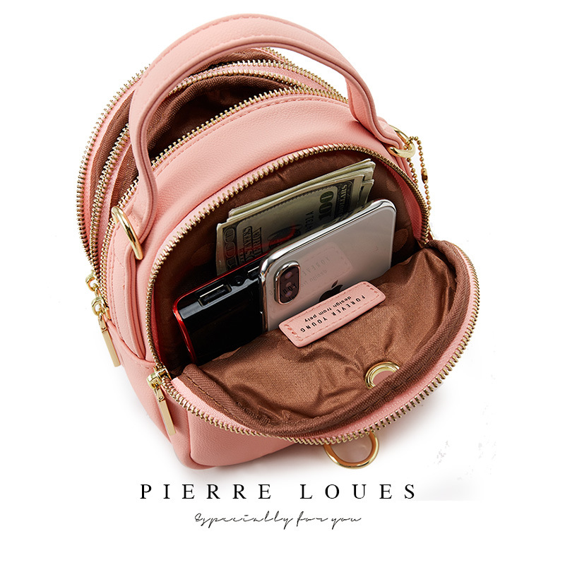 Pierre Louis new ladies backpack Korean version of pure color ladies bag large capacity simple ladies small backpack - Image 7