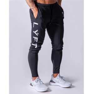2023 Cross-Border New Sports Trousers Men's Running Training Cotton Slim Fit Skinny Pants Lace-up Drawstring Casual Sweatpants