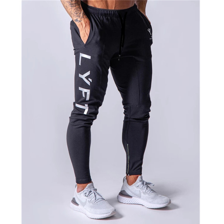2023 Cross-Border New Sports Trousers Men's Running Training Cotton Slim Fit Skinny Pants Lace-up Drawstring Casual Sweatpants