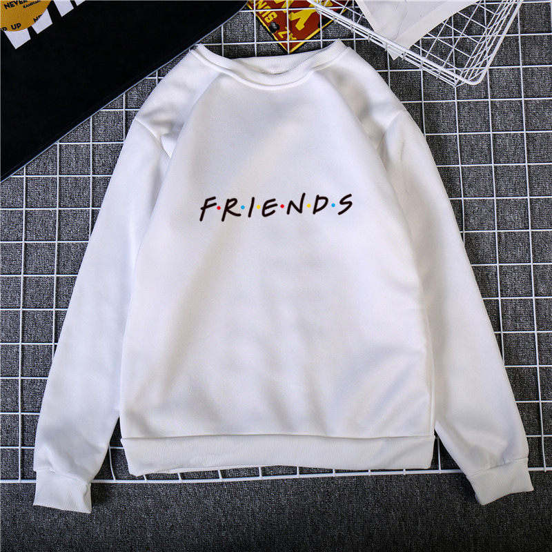 2018 AliExpress Amazon foreign trade new Friends European and American alphabet pattern round neck long-sleeved plus velvet sweater - Image 8