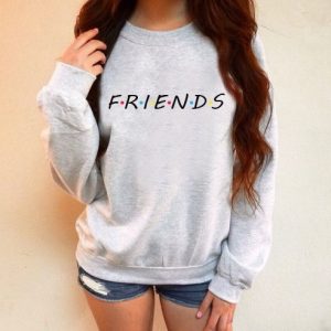2018 AliExpress Amazon foreign trade new Friends European and American alphabet pattern round neck long-sleeved plus velvet sweater