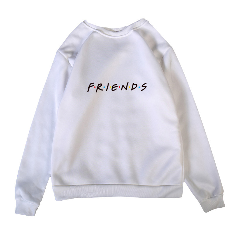 2018 AliExpress Amazon foreign trade new Friends European and American alphabet pattern round neck long-sleeved plus velvet sweater - Image 4