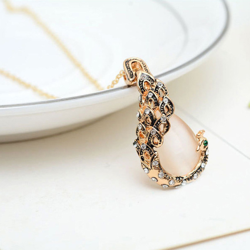 Cross-border Explosive Jewelry Set Bridal Jewelry Peacock Gemstone Necklace Earrings Bridal Jewelry Set - Image 22