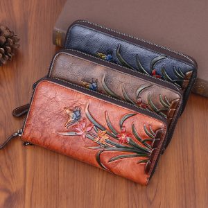 Cowhide Long Wallet