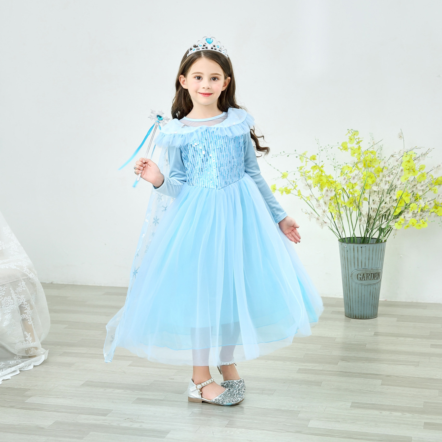 Frozen princess dress Aisha girls dress Aisha elsa children's Christmas costume long-sleeved - Image 2
